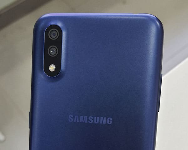 Blue Samsung Galaxy A01 Camera Rear